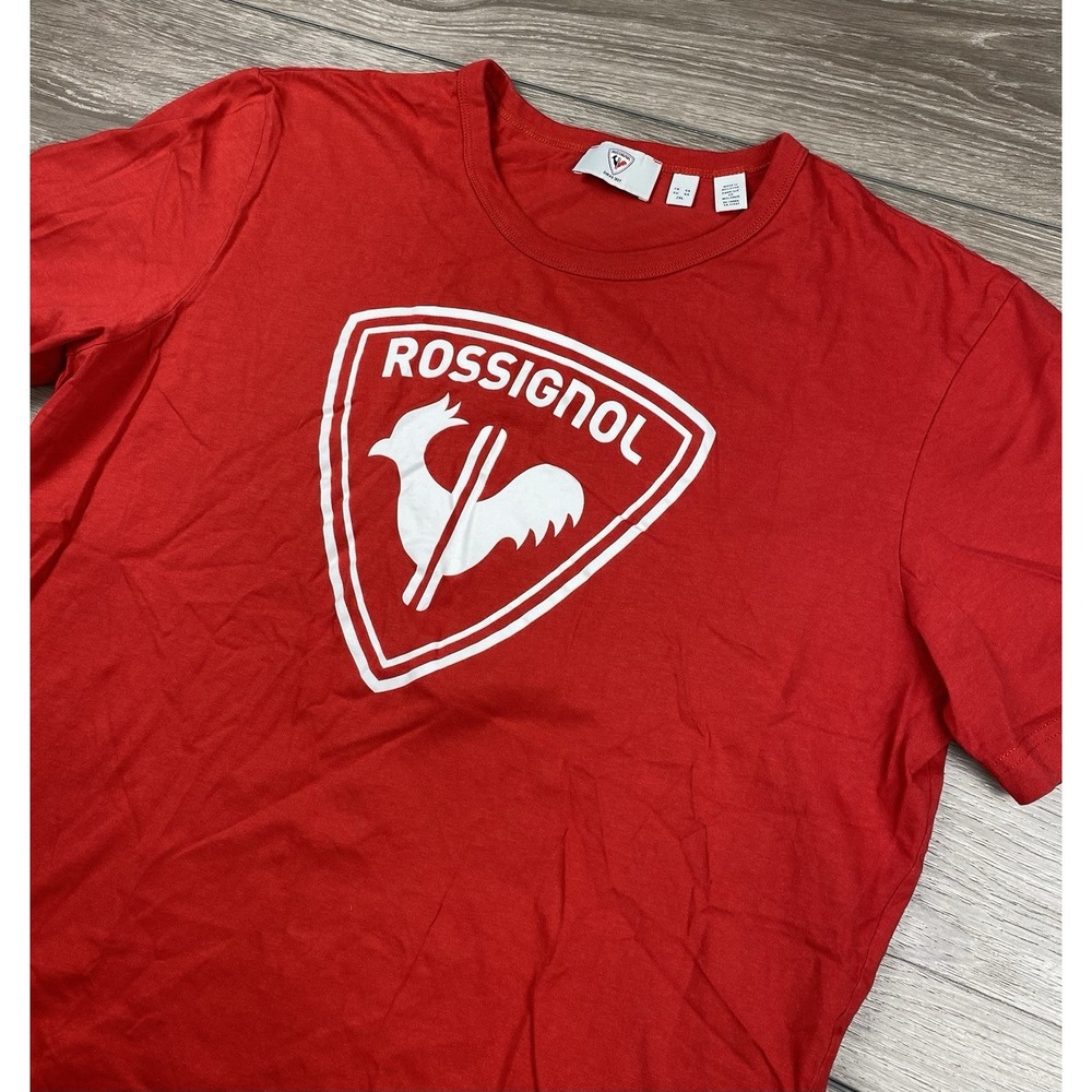 Rossignol Men's Short Sleeve Rooster Graphic Logo T Shirt Red Size 2XL